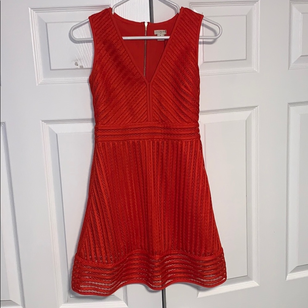 J. Crew Red Lace Dress